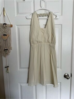 intropia Womens size 4 V-Neck Cream Summer Dress